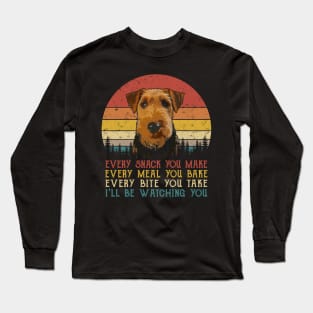 Vintage Every Snack You Make Every Meal You Bake Welsh Terrier Long Sleeve T-Shirt